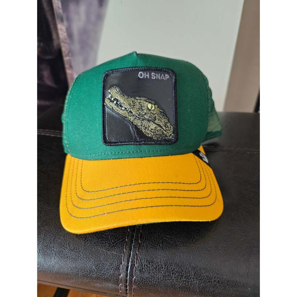 Goorin Bros The Farm Alligator Oh Snap Trucker Hat Green Yellow 101-1687 NEW